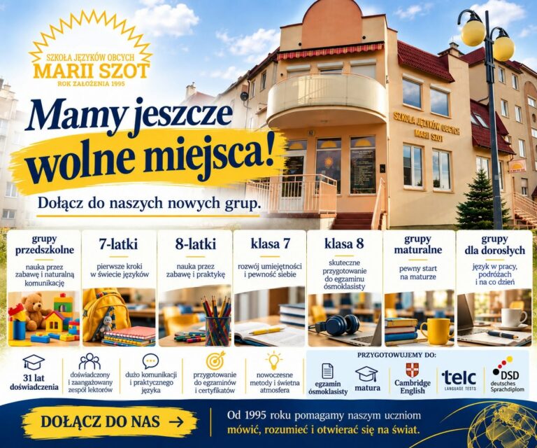 Wciąż możesz do nas dołączyć – wolne miejsca w nowych grupach